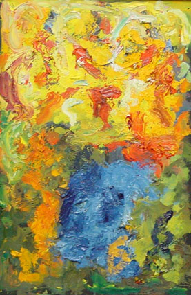Bouquet in a blue vase