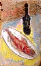 Подробнее о картине: Still life "Bottle and fish"
