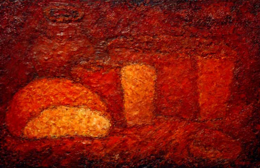 Bread. Red still life.