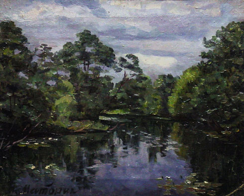 Thicketed pond. Abramtsevo.