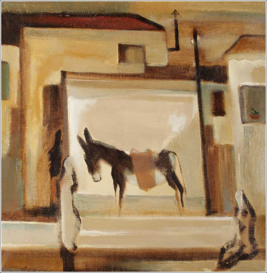 Landscape with a burro (Not for sale)